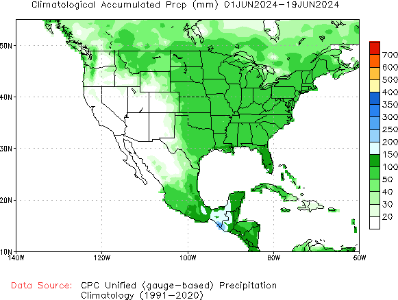 June to current Normal Precipitation (millimeters)