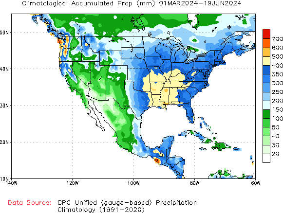 March to current Normal Precipitation (millimeters)