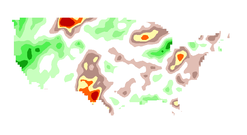 SPI 3 month GEM_NEMO Standardized Precipitation Index Outlook Lead 1