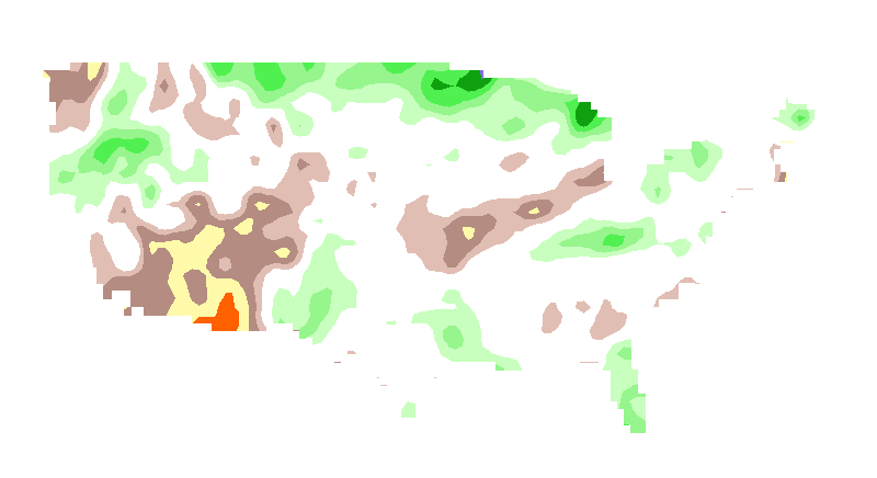 SPI 6 month GFDL Standardized Precipitation Index Outlook Lead 2