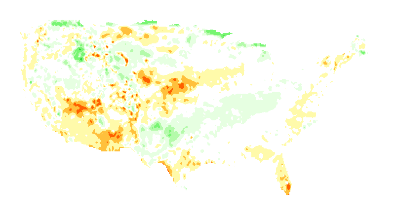 NOAH Soil Moisture Profile Anomaly 0 to 10 centimeters