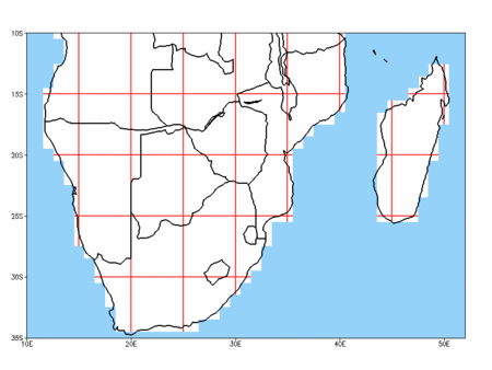 map of South Africa with grid regions