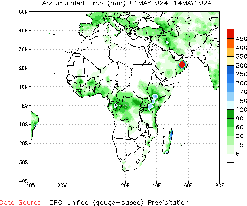May to current Total Precipitation (millimeters)