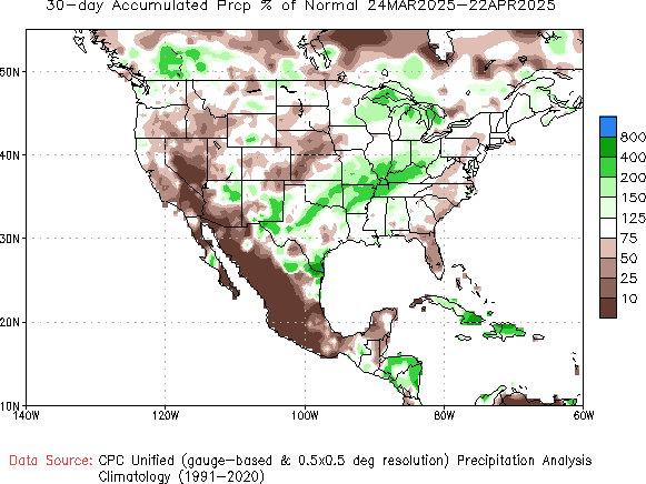 Precipitation Departure from Normal