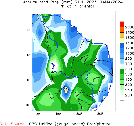 July to Present Precipitation (mm)
