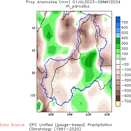 July to Present Anomaly Precipitation (mm)