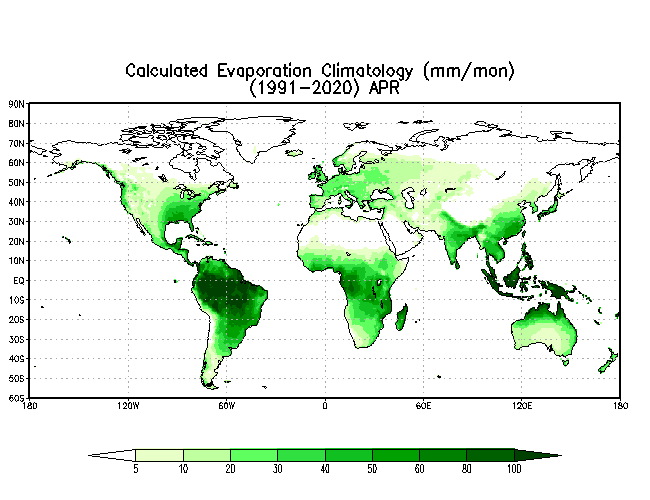 APRIL Soil Moisture Climatology (mm)