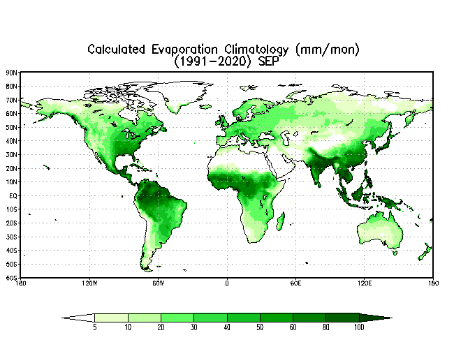 SEPTEMBER Soil Moisture Climatology (mm)