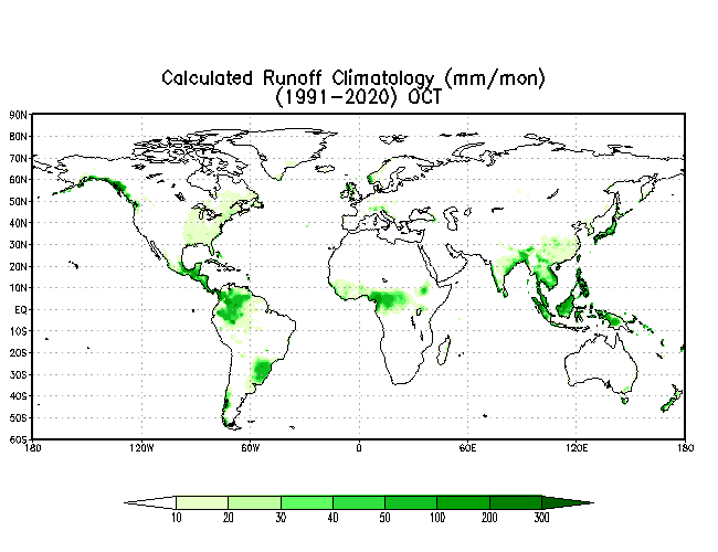 OCTOBER Soil Moisture Climatology (mm)