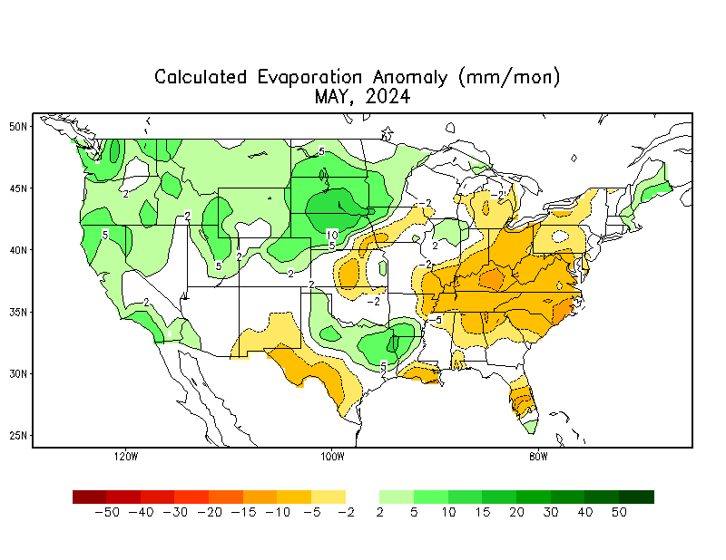 Monthly Anomaly Evaporation (mm)