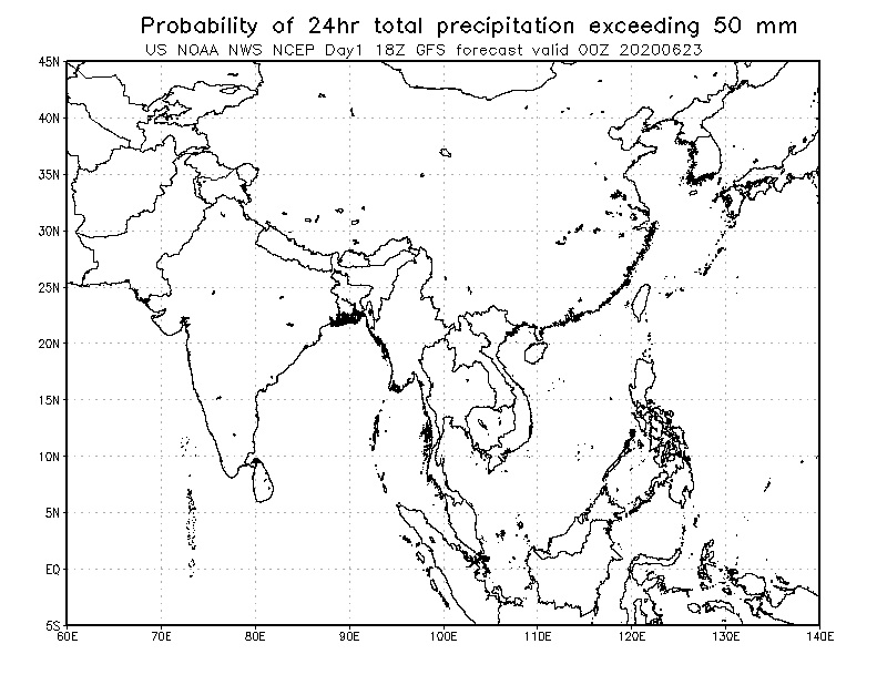 50mm/24hr Precip probability forecast