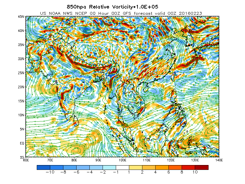850hpa Relative Vorticity