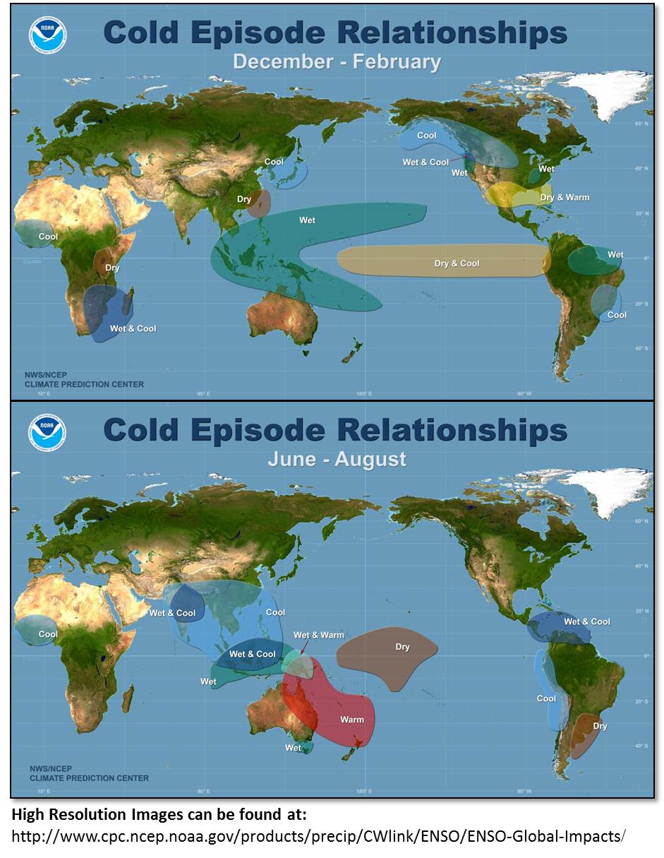 Forecasted La Nina/El Nino Conditions & Effects La Nina Climate Impacts