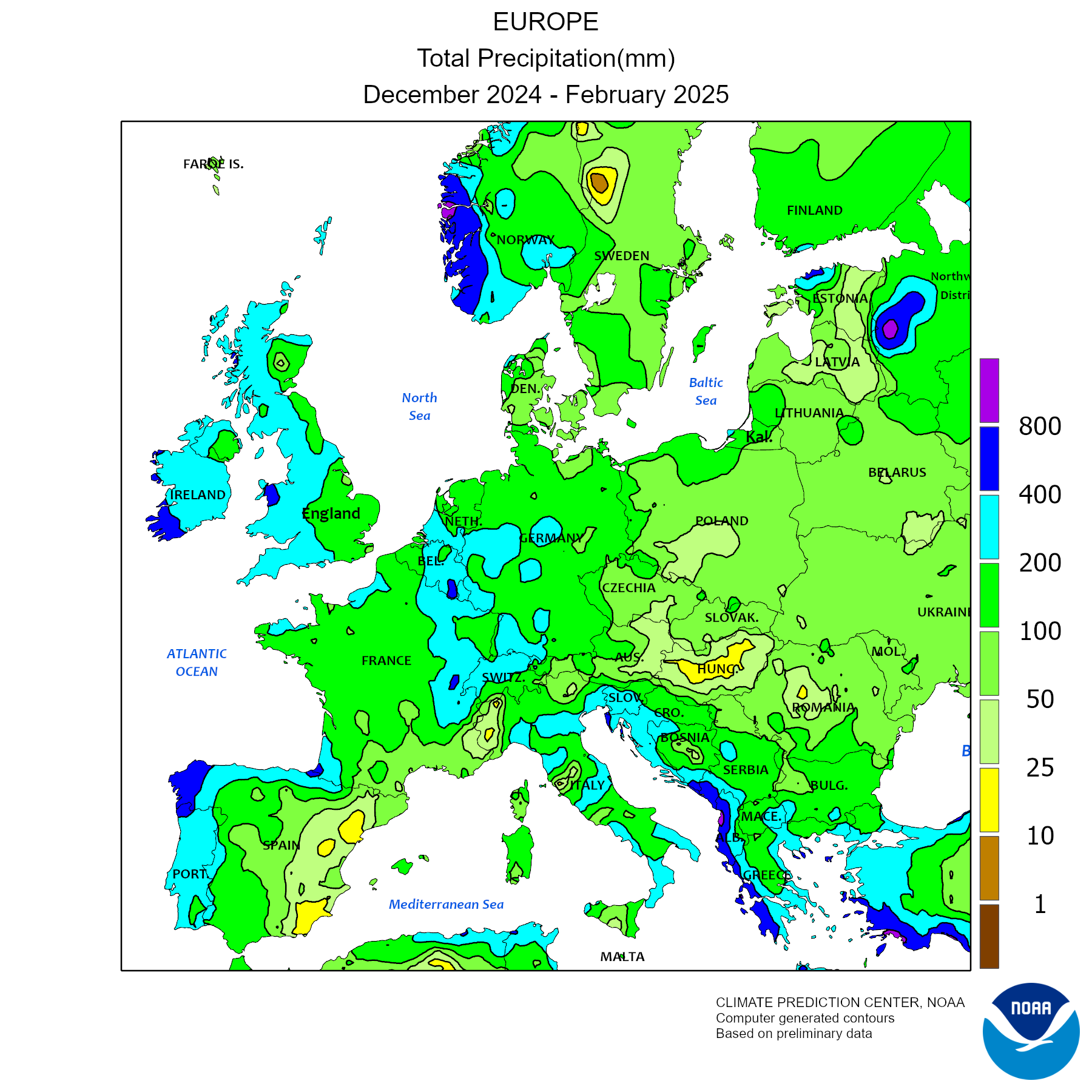 Totale Precipitazioni (ultimi 3 mesi)