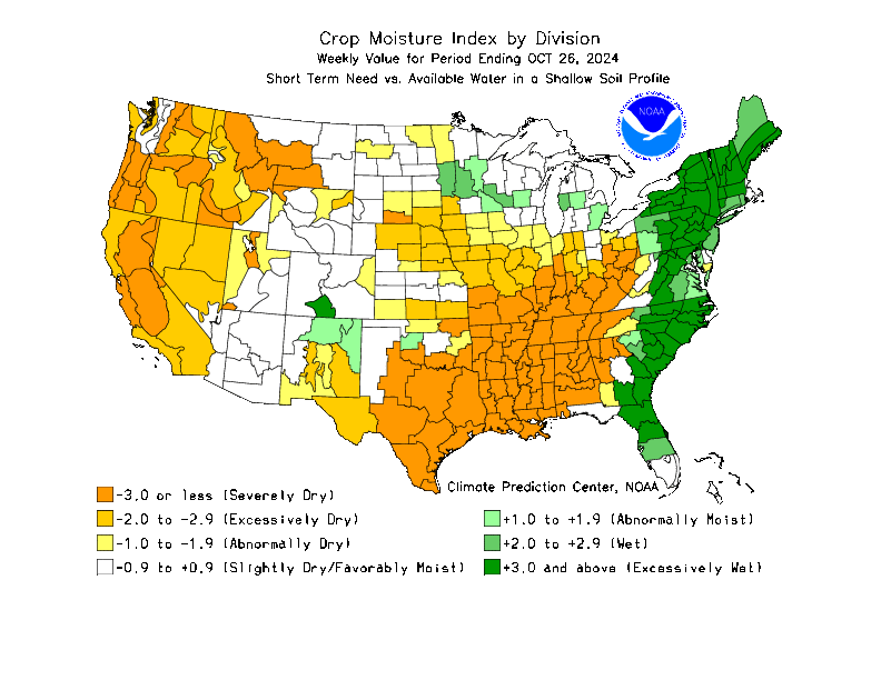  available water in 5 ft soil profile); Standardized Precipitation Index