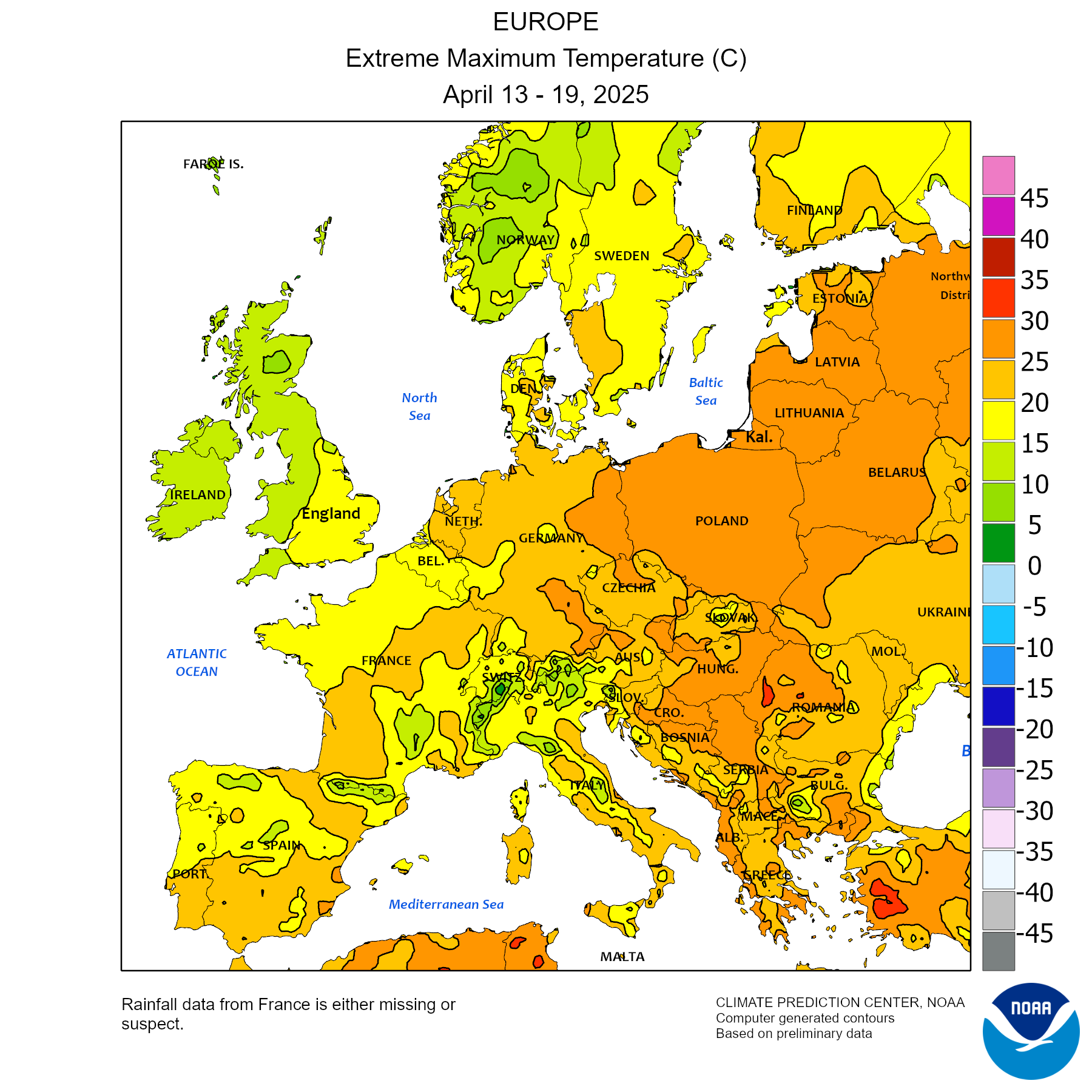 Temperature Massime Assolute (ultima settimana)