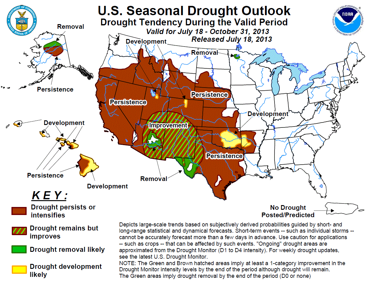 U.S. Seasonal Drought Outlook Map, released May 19, 2011, NOAA and the Climate Prediction Center