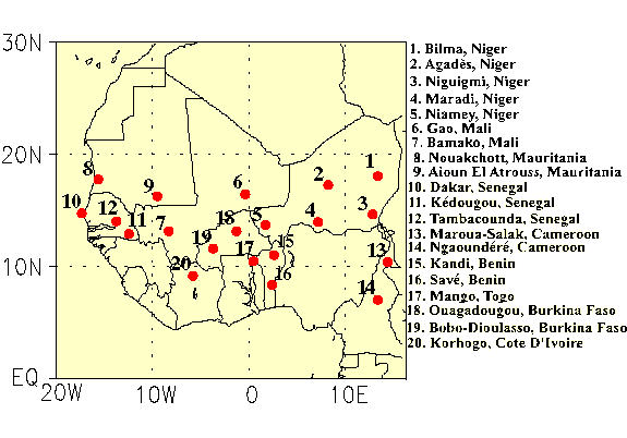 Map of western Africa