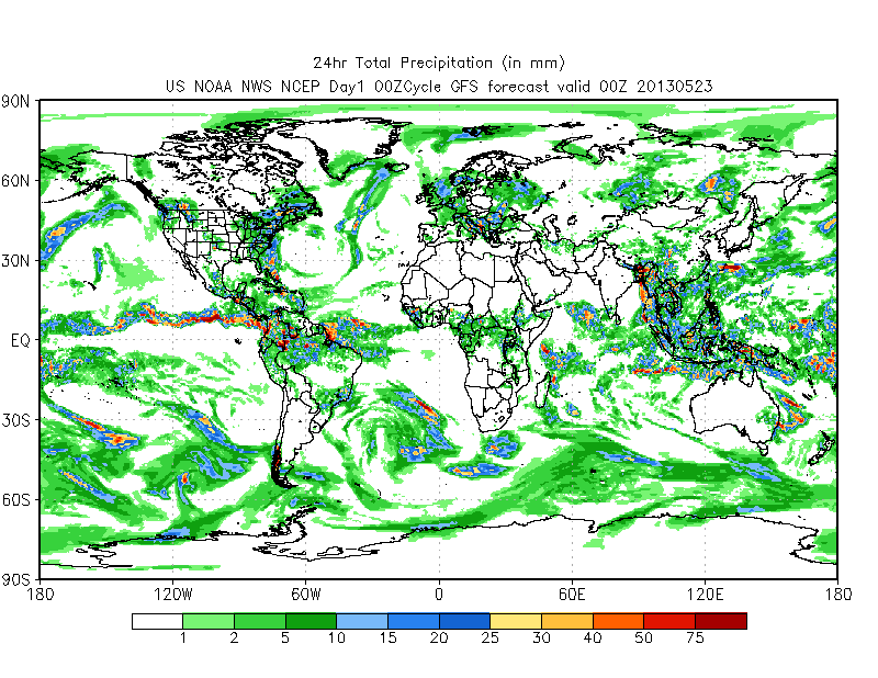 GFS 24 hour precipitation forecast GFS 24 hour precipitation forecast