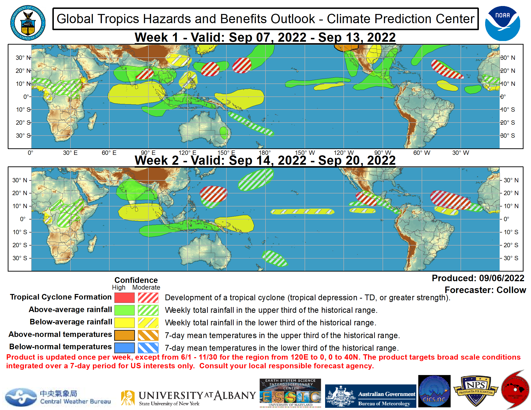 Global Tropics Hazards and Benefits Outlook - Climate Prediction Center (NOAA USA)