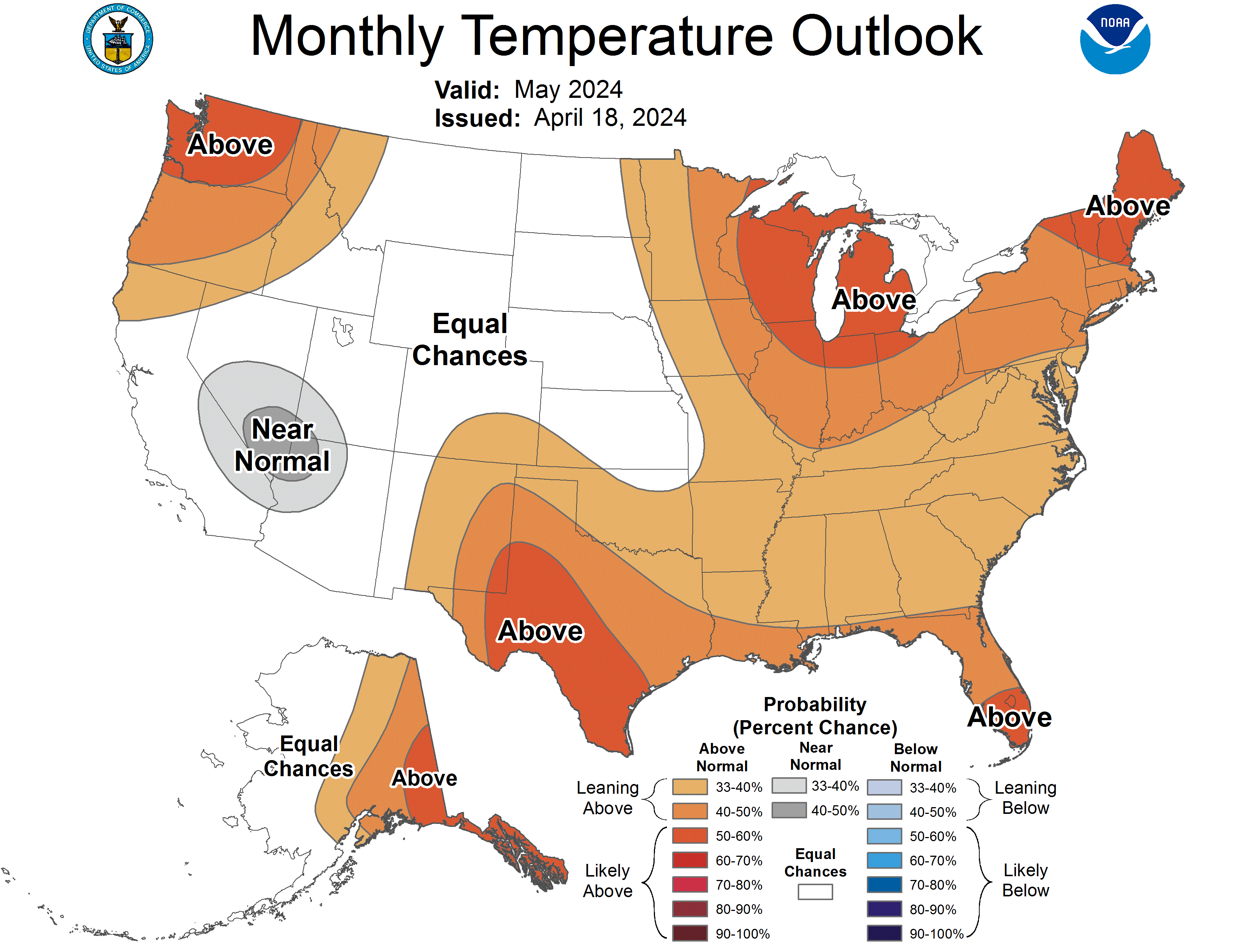 one month temperatue forecast