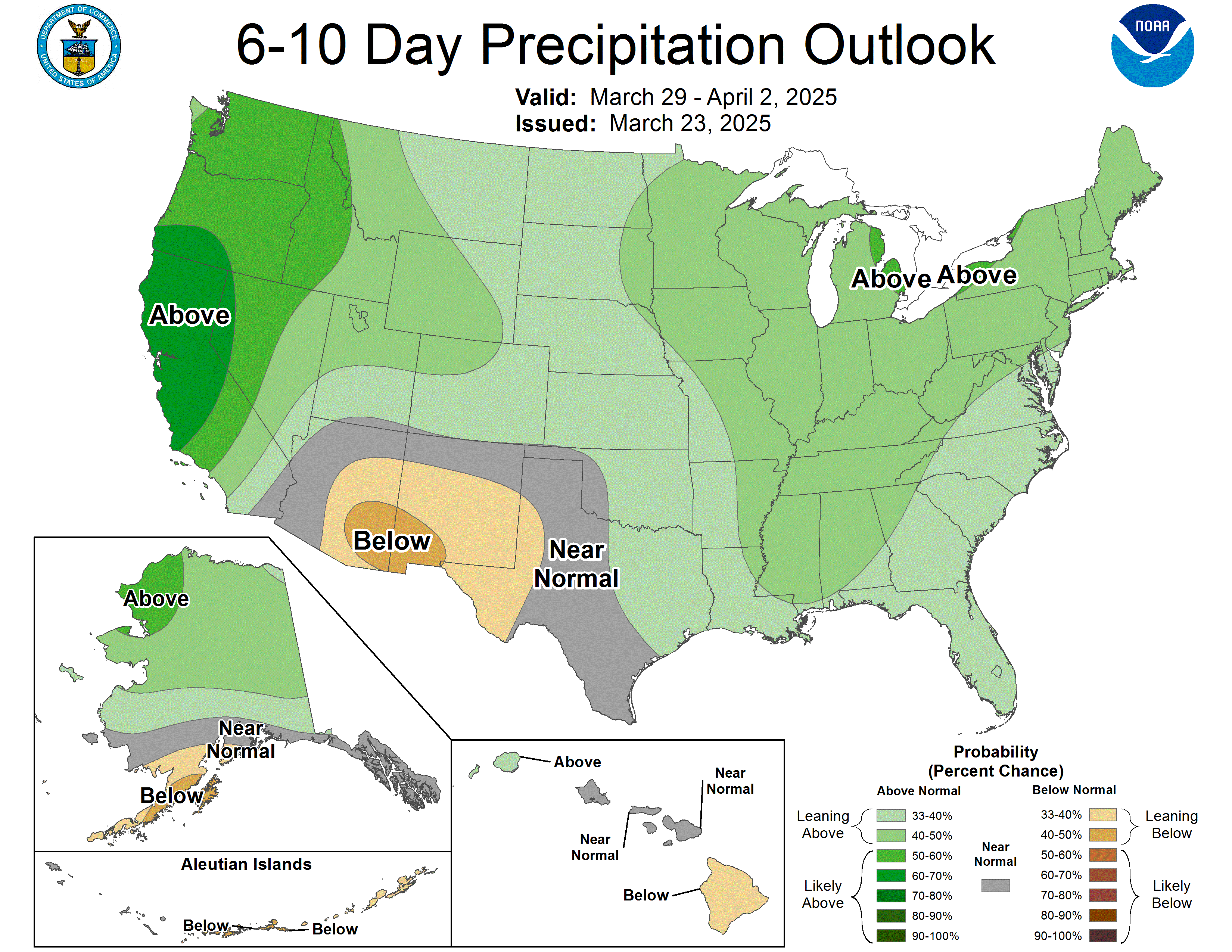 Latest 6 to 10 Day Precipitation Outlook