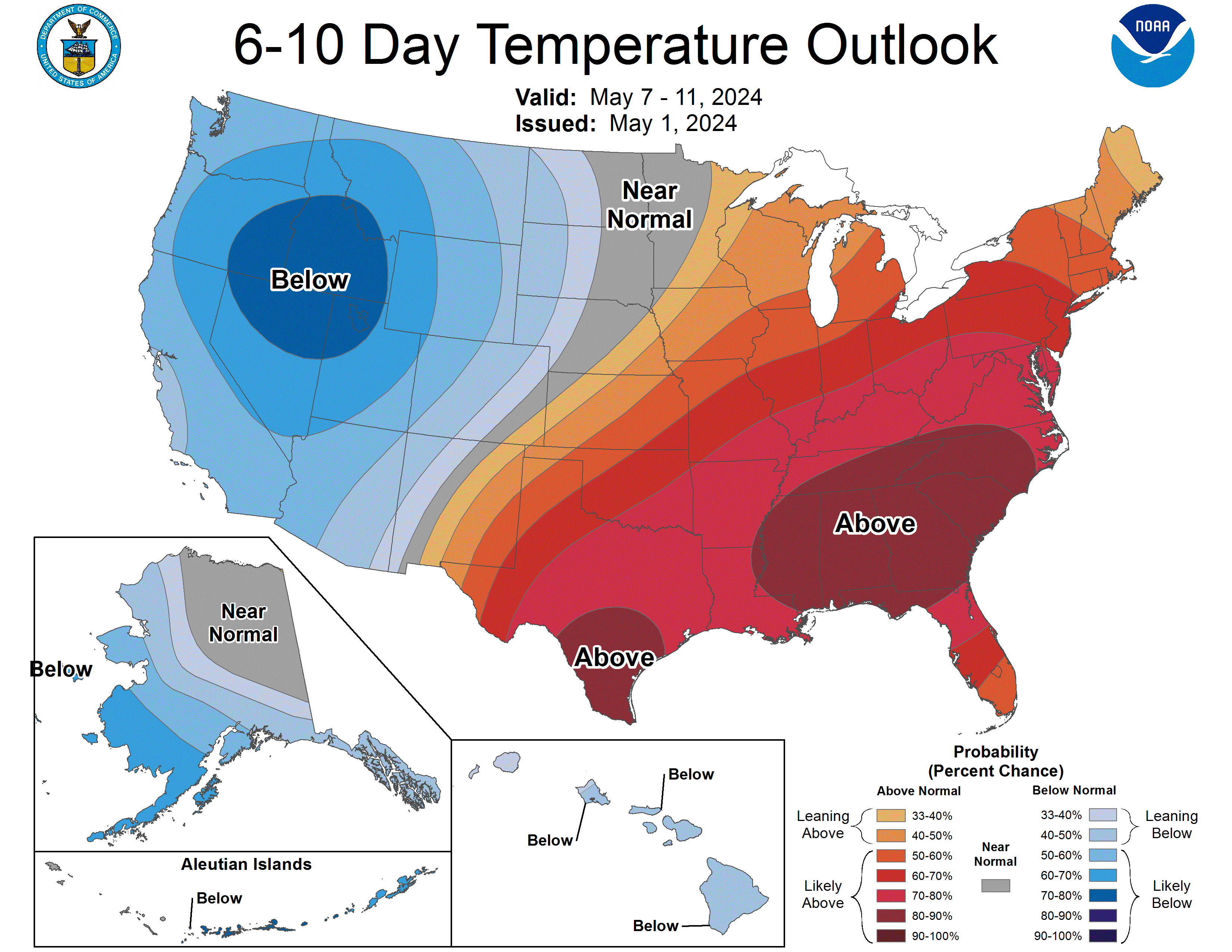Latest 6 to 10 Day Temperature Outlook
