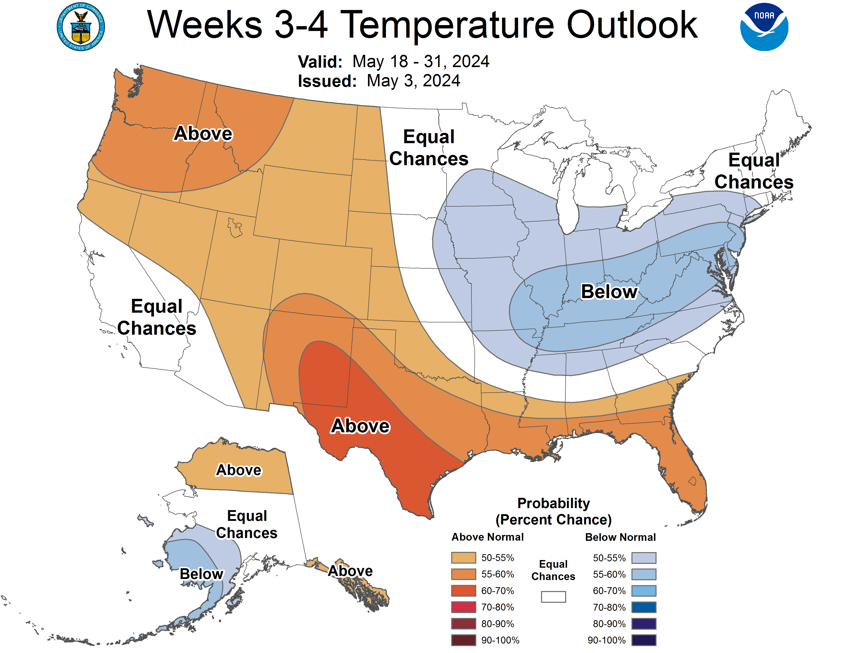 3-4 Week Experimental Temperature Outlook - Click to Enlarge