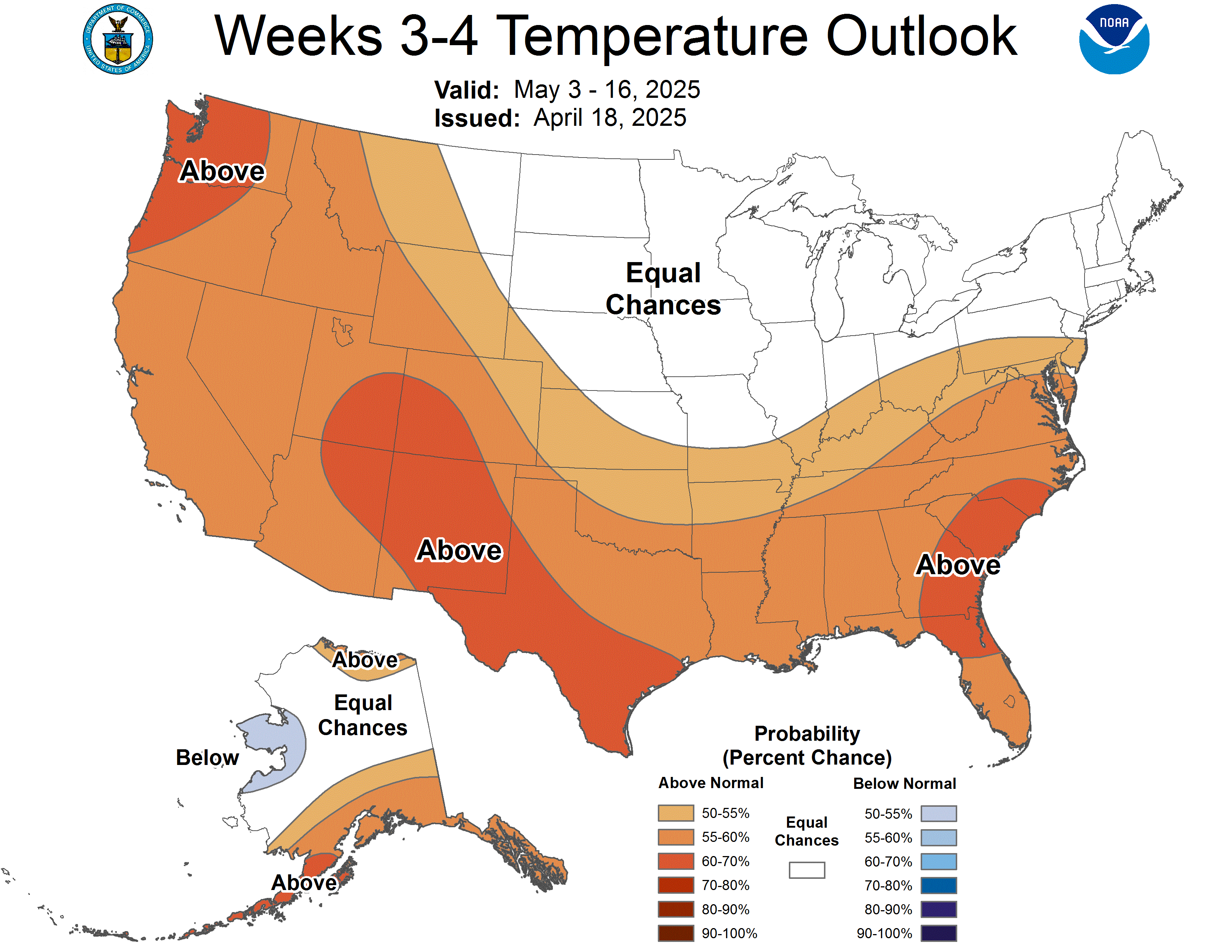 Week 3-4 Outlooks - Temperature Probability