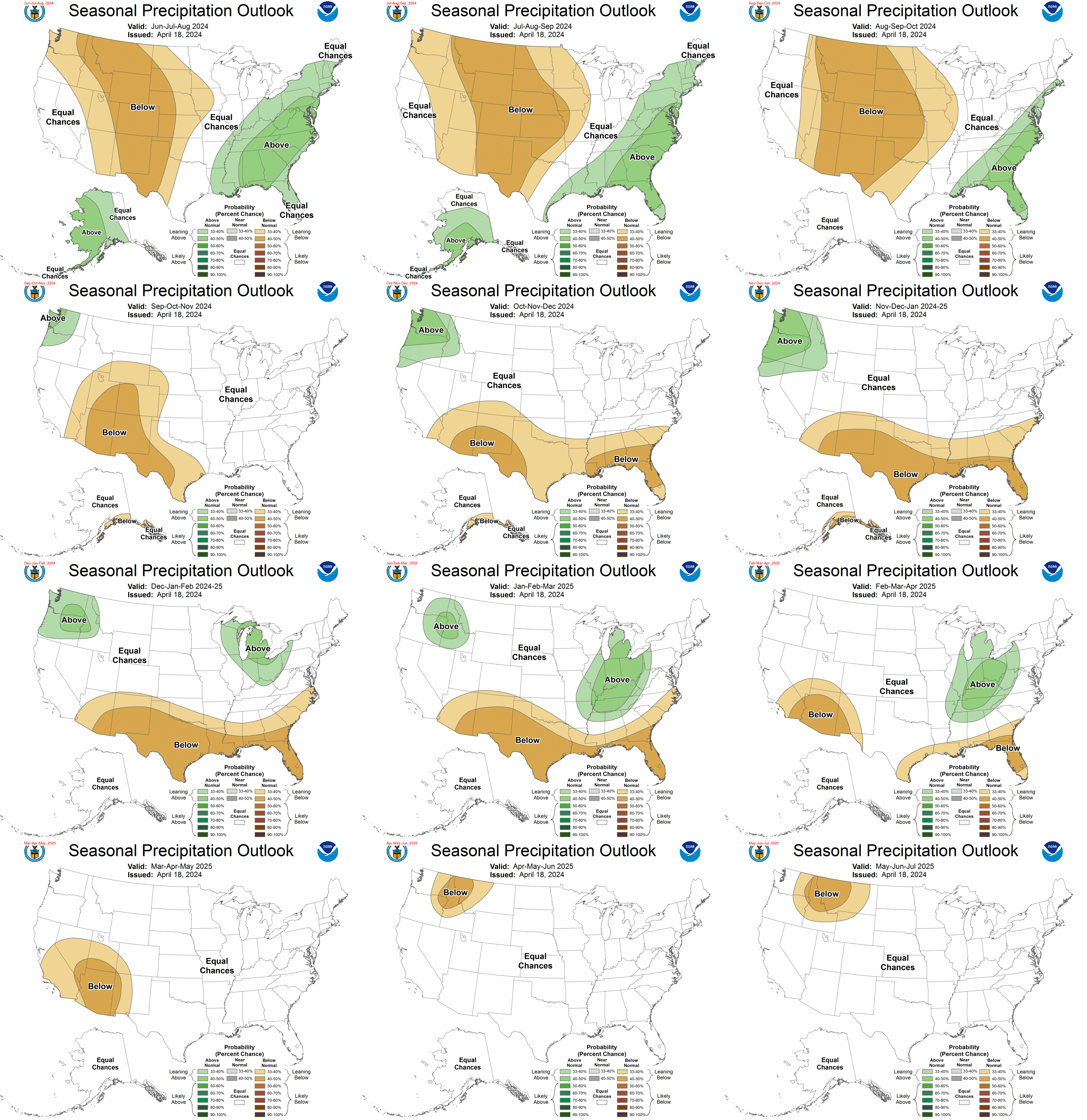 12 Month Precipitation Outlooks - Click to Enlarge