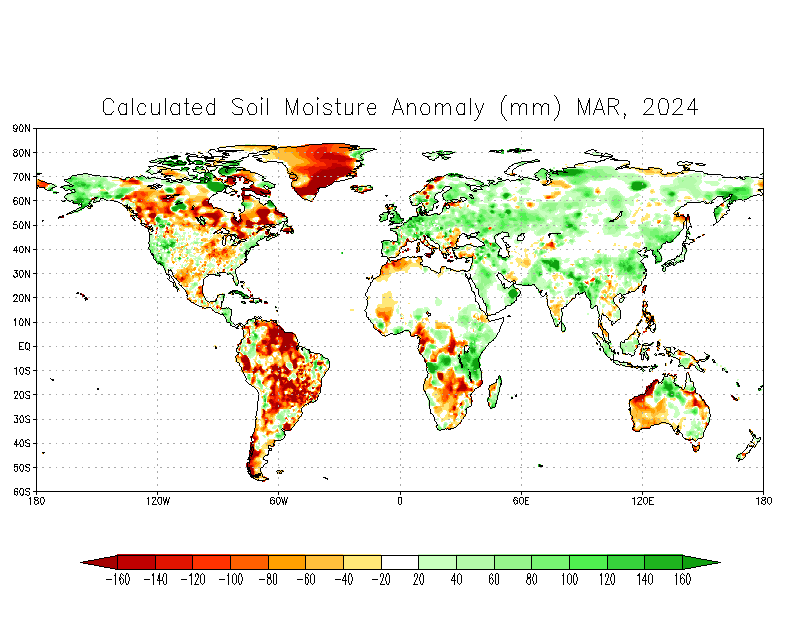 Monthly Calculated Soil Moisture Anomaly