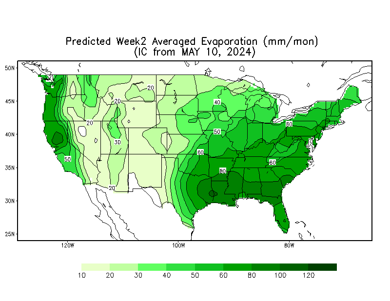 Week 2 Calculated Averaged Evaporation Outlook