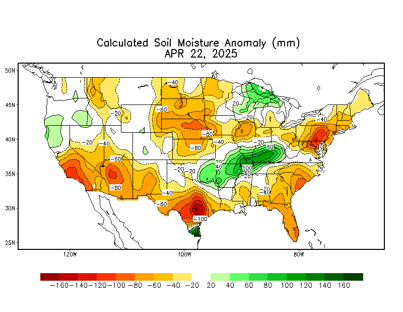 daily us soil moisture anomaly