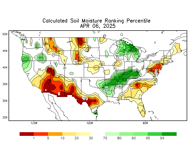 NOAA soil moisture map