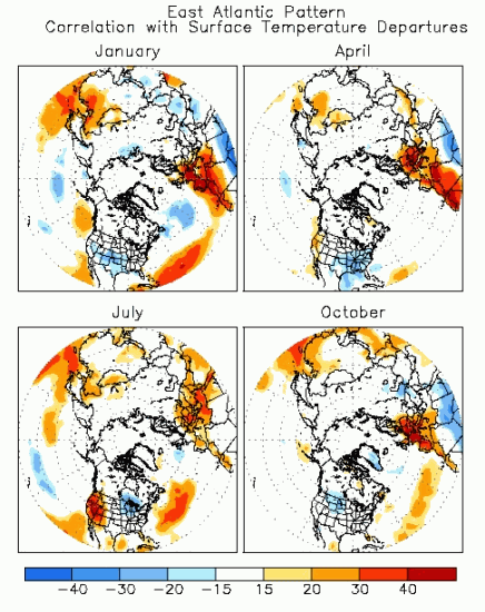 EA Associated Temperature Patterns