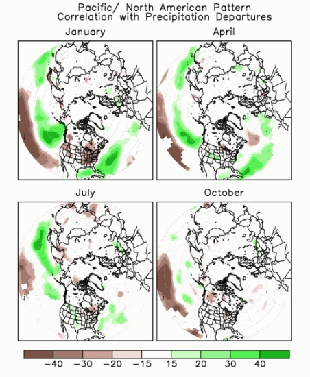 PNA Associated Precipitation Patterns