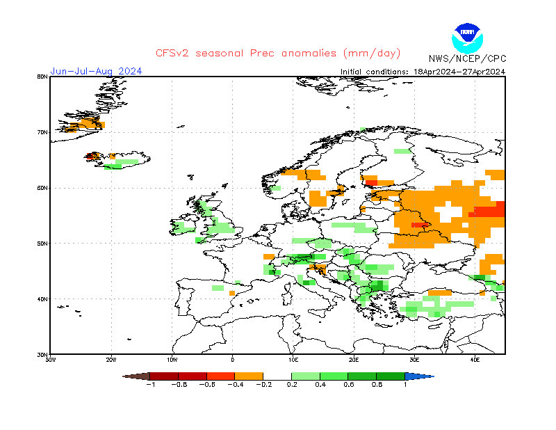 Precipitation anomalies in Europe. 3-Months +2. Ensemble 2.