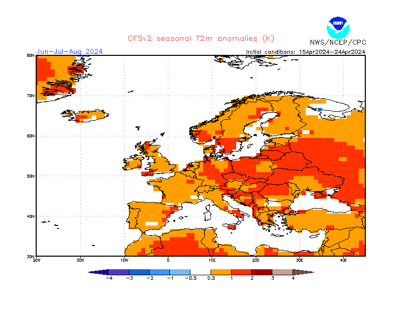 2 m temperature anomalies in Europe. 3-Months +2. Ensemble 2.