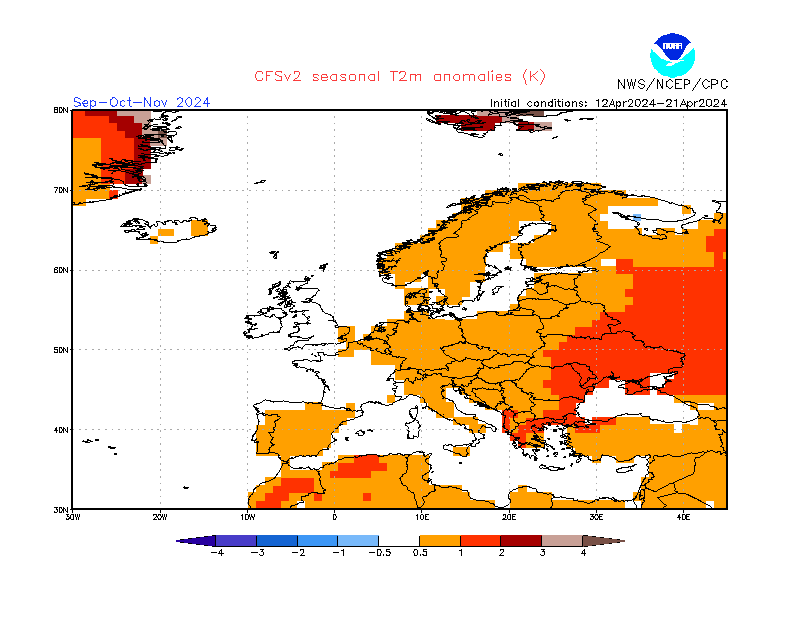 2 m temperature anomalies in Europe. 3-Months +5. Ensemble 2.