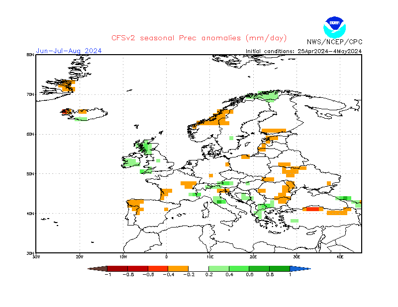Precipitation anomalies in Europe. 3-Months +2. Ensemble 3.
