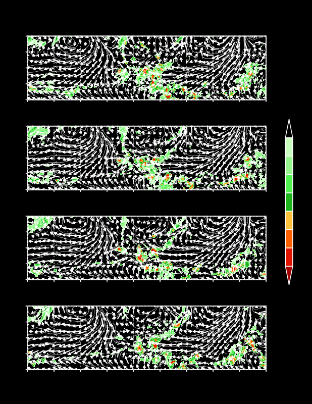 6-Hourly Streamlines, Winds, and Infrared Temperatures at 1000 Hectopascals