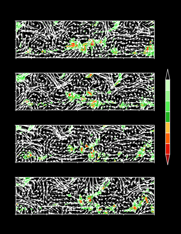 24-Hourly Streamlines, Winds, and Infrared Temperatures at 200 Hectopascals