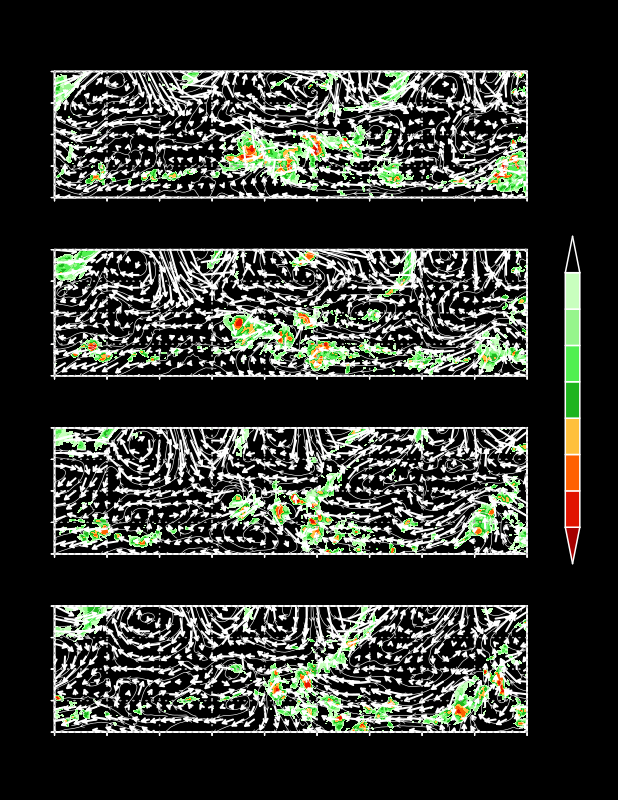 24-Hourly Streamlines, Winds, and Infrared Temperatures at 600 Hectopascals