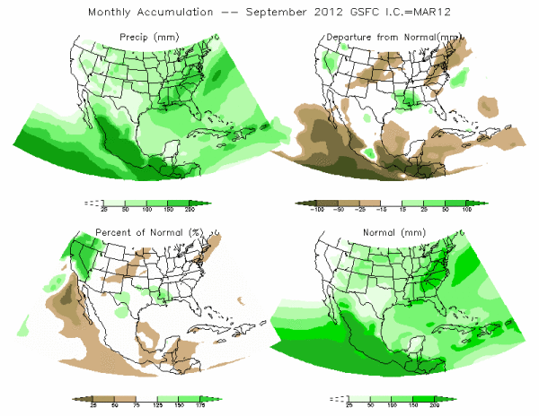 NASA Model Precipitation (mm) for SEP12 - IC MAR 2012