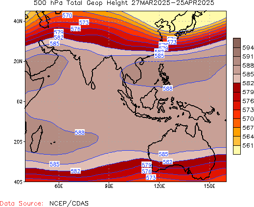 Monthly 500-hPa Geopotential Height