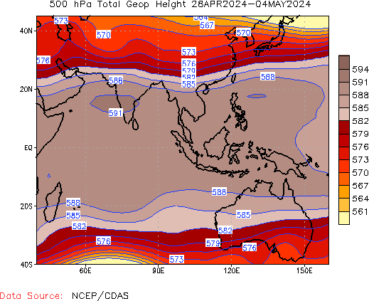 Weekly 500-hPa Geopotential Height