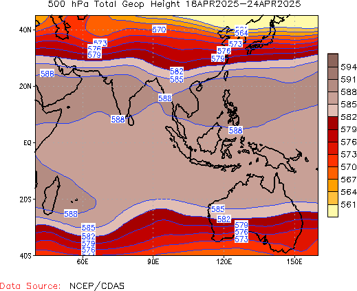 Weekly 500-hPa Geopotential Height