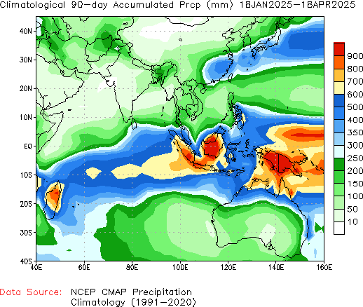 90-Day Normal Precipitation (mm)