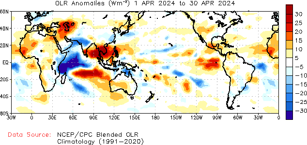 Monthly anomaly OLR