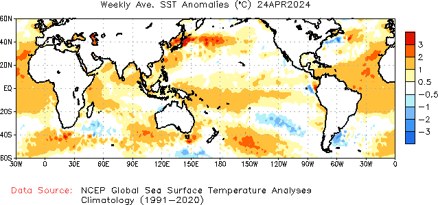 1-Week anomaly Sea Surface Temperature